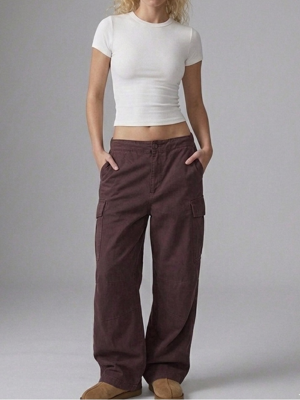 SKIMS Outdoor Woven Wide Leg Cargo Pants Phoenix XS NWT